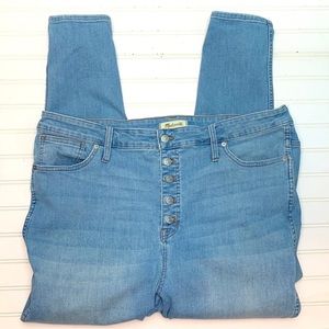 Madewell 10” High Rise Skinny button front jeans 35